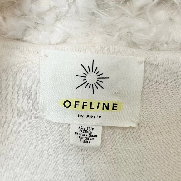 Offline by Aerie Sherpa Vest XS/S Ivory Longline Layering Cozy - Picture 7 of 9